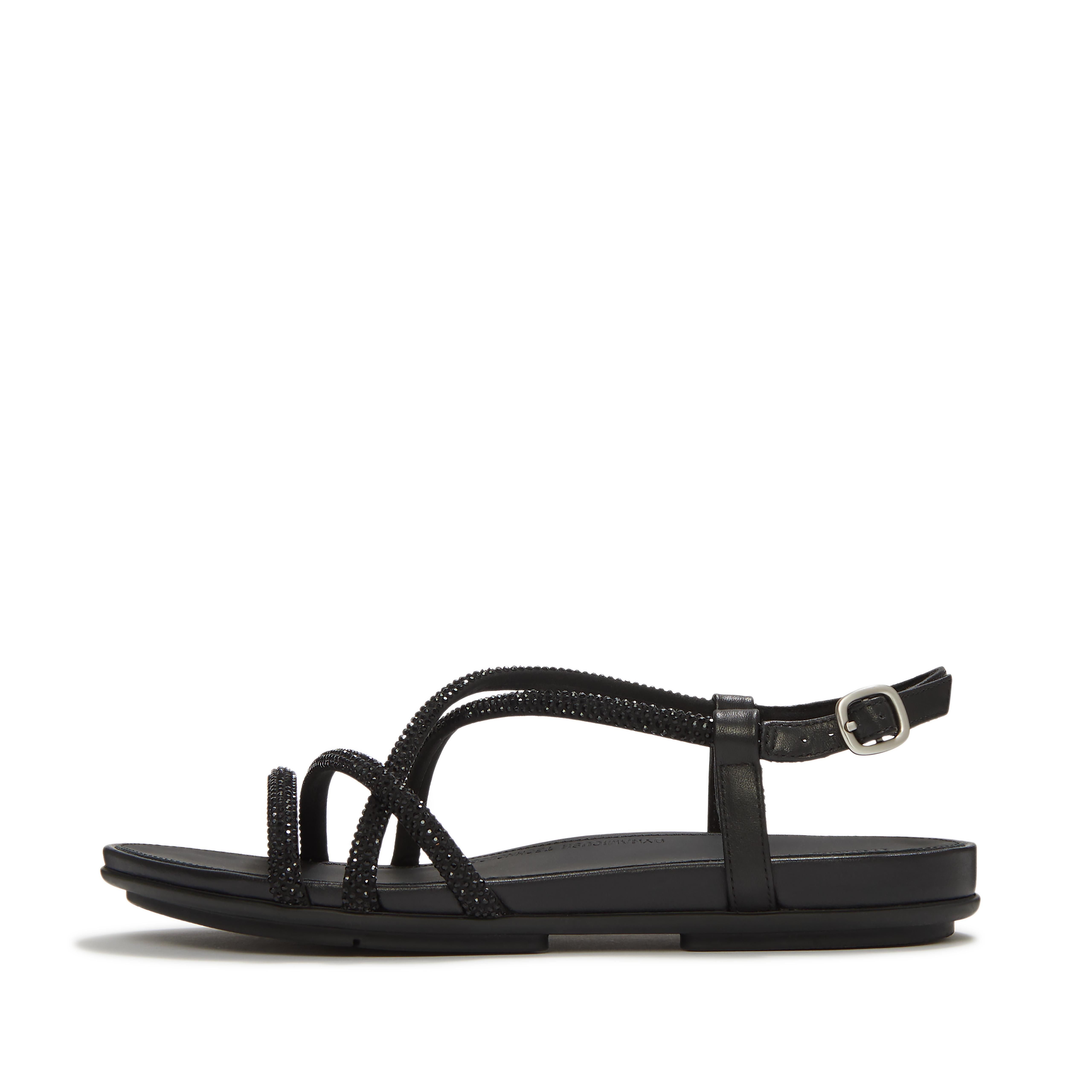 FitFlop GRACIE Crystal Strappy Back-Strap Sandals - All Black
