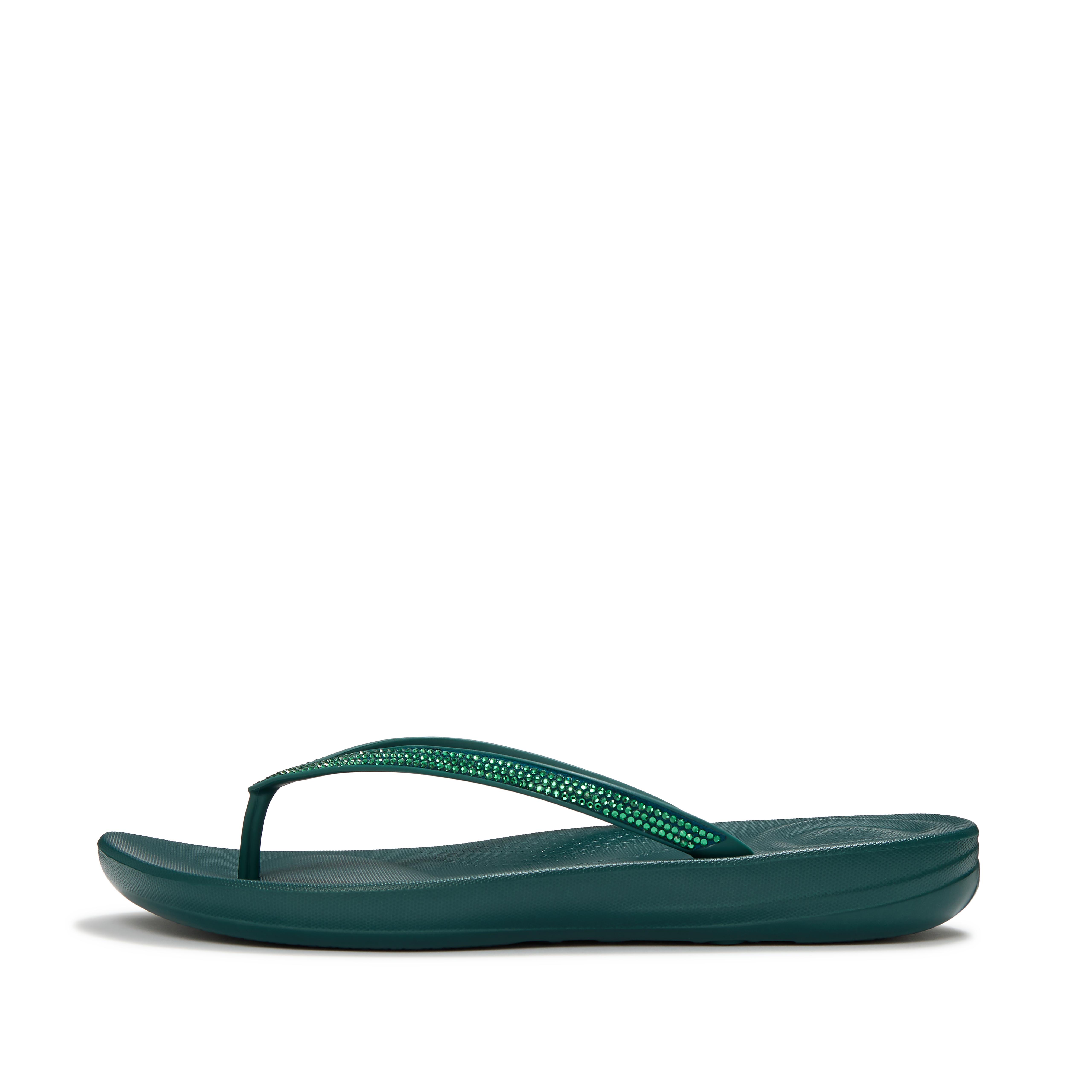 FitFlop IQUSHION Ergonomic Flip-Flops - Deep Green