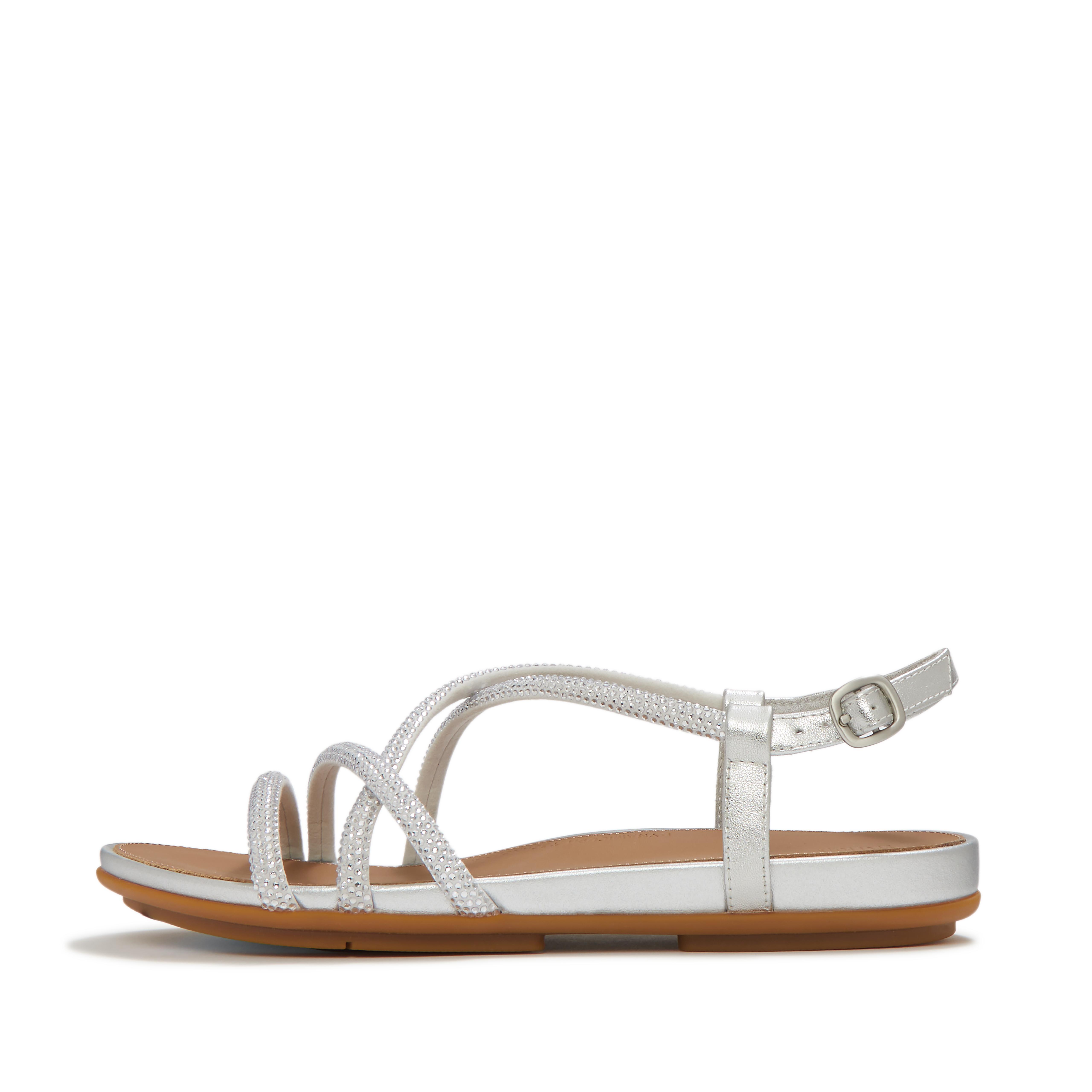 FitFlop GRACIE Crystal Strappy Back-Strap Sandals - Silver