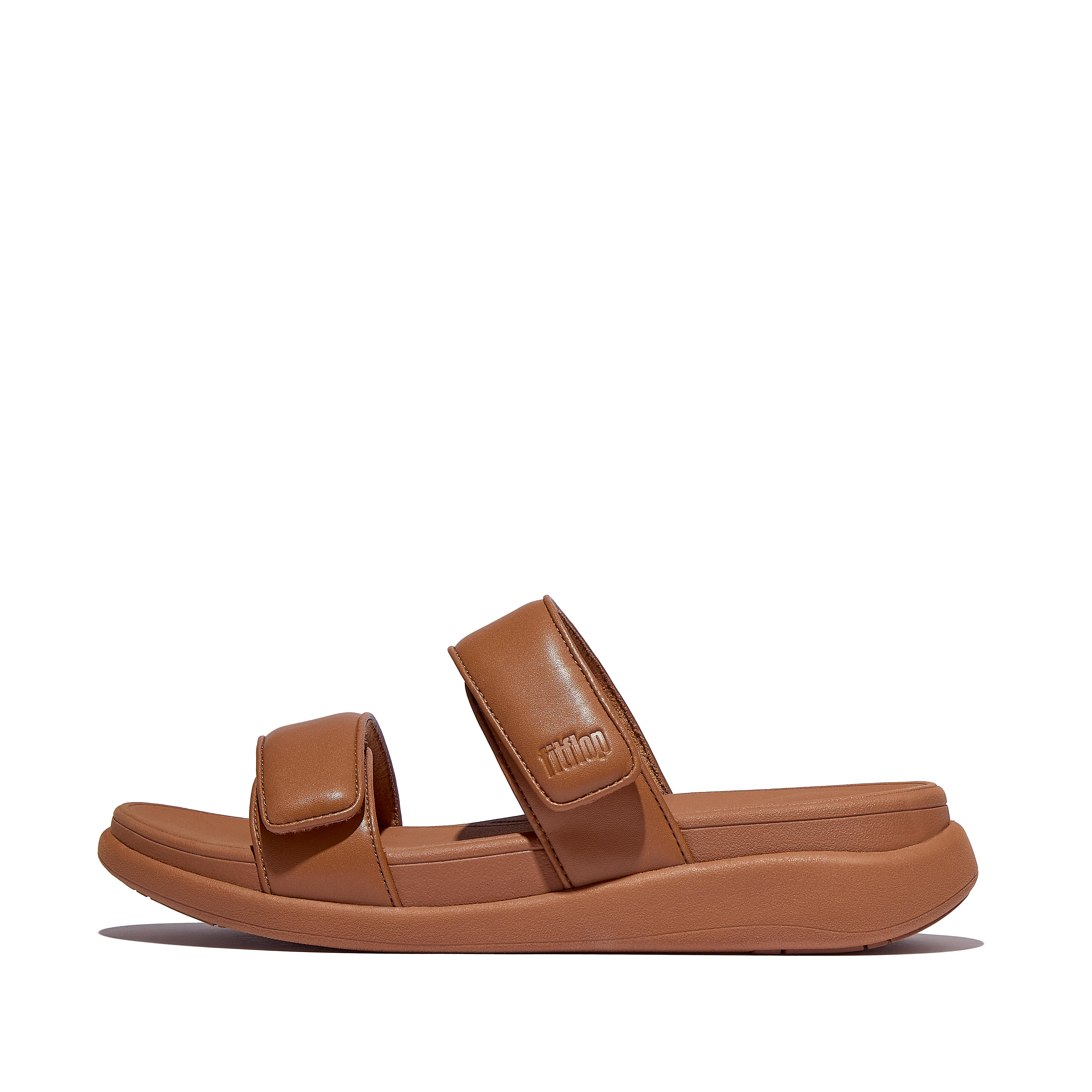 FitFlop F-MODE Go Adjustable Two-Bar Slides - Deep tan