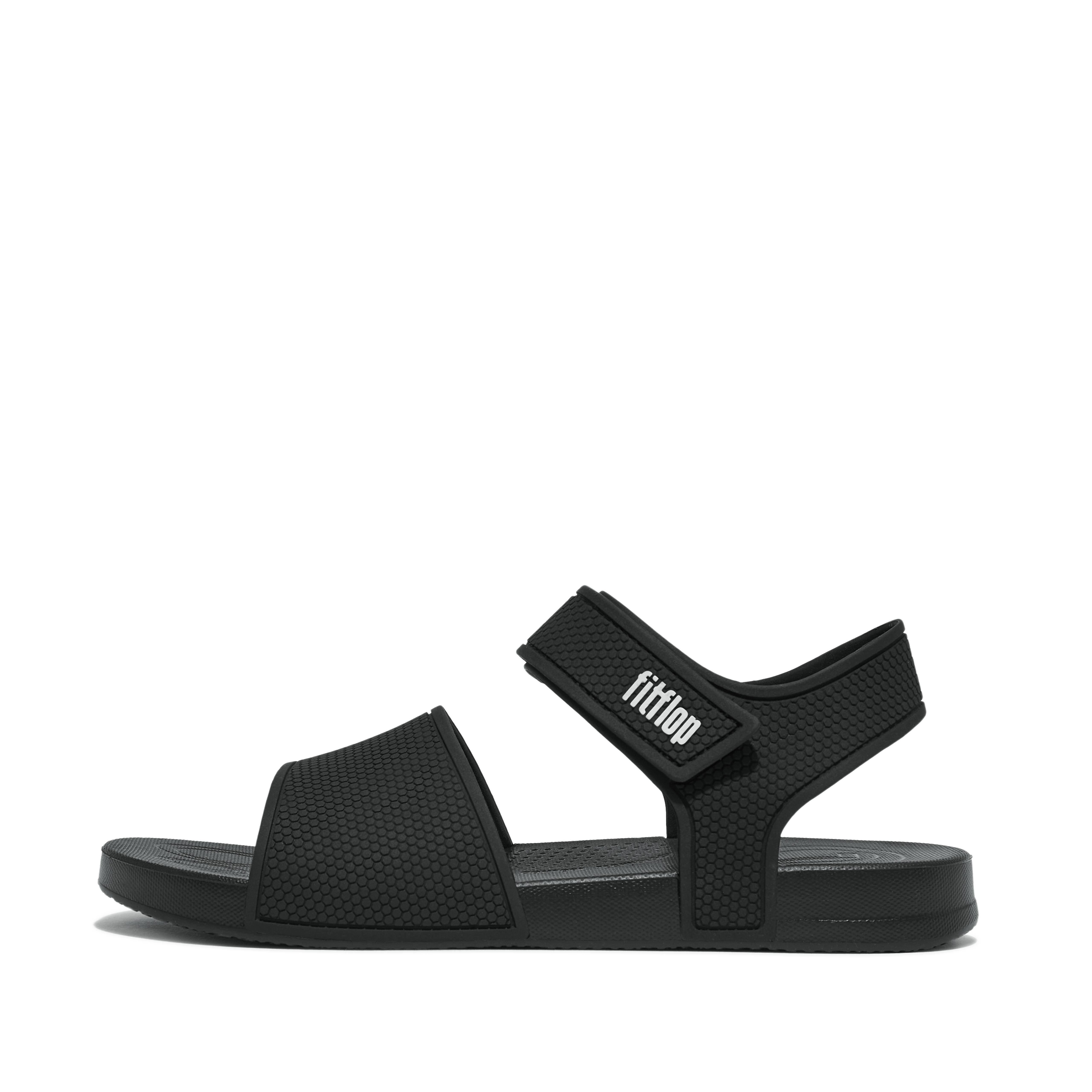 FitFlop iQUSHION KIDS Junior Ergonomic Back-Strap Sandals - Black