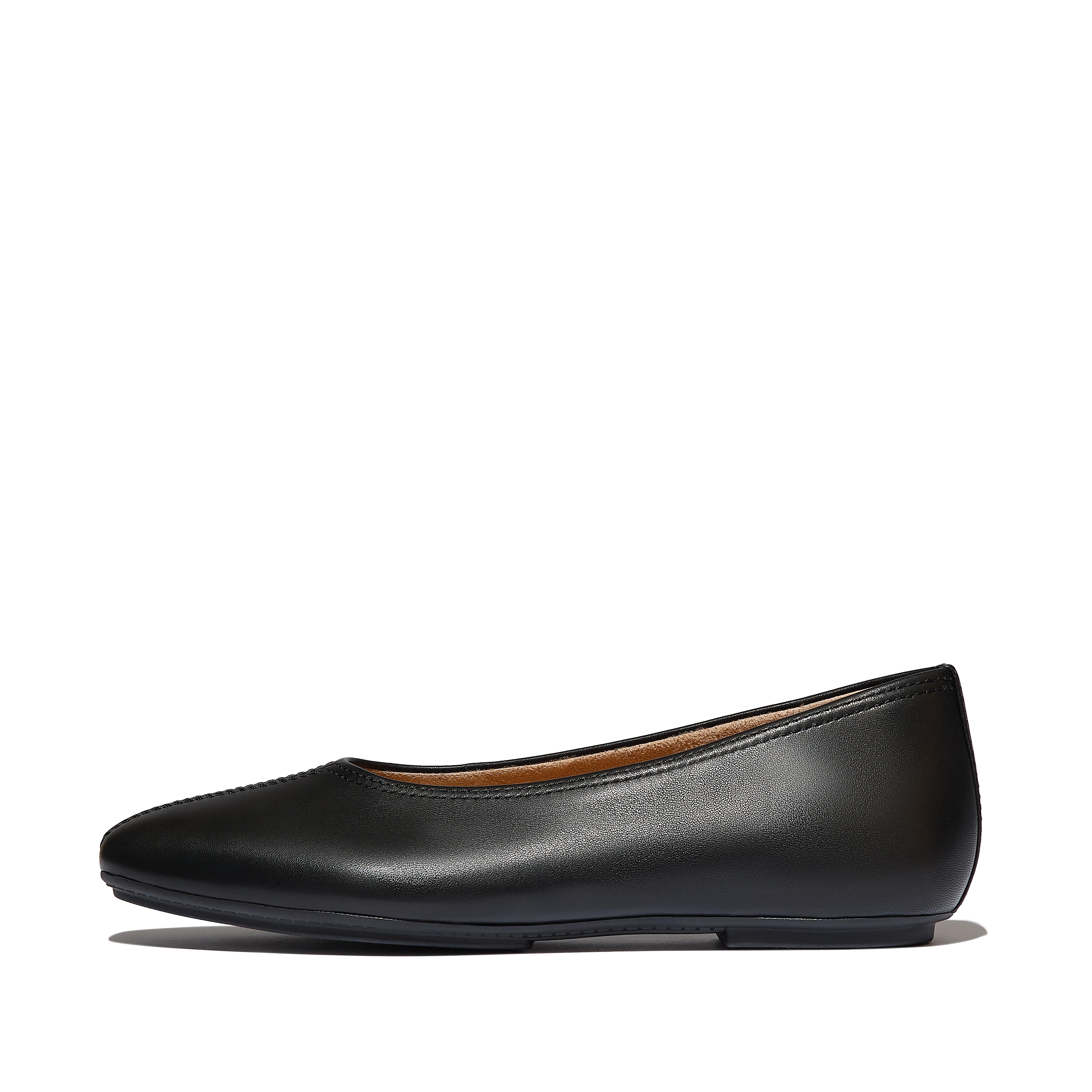 FitFlop DELICATO High-Cut Soft-Leather Ballerinas - Black