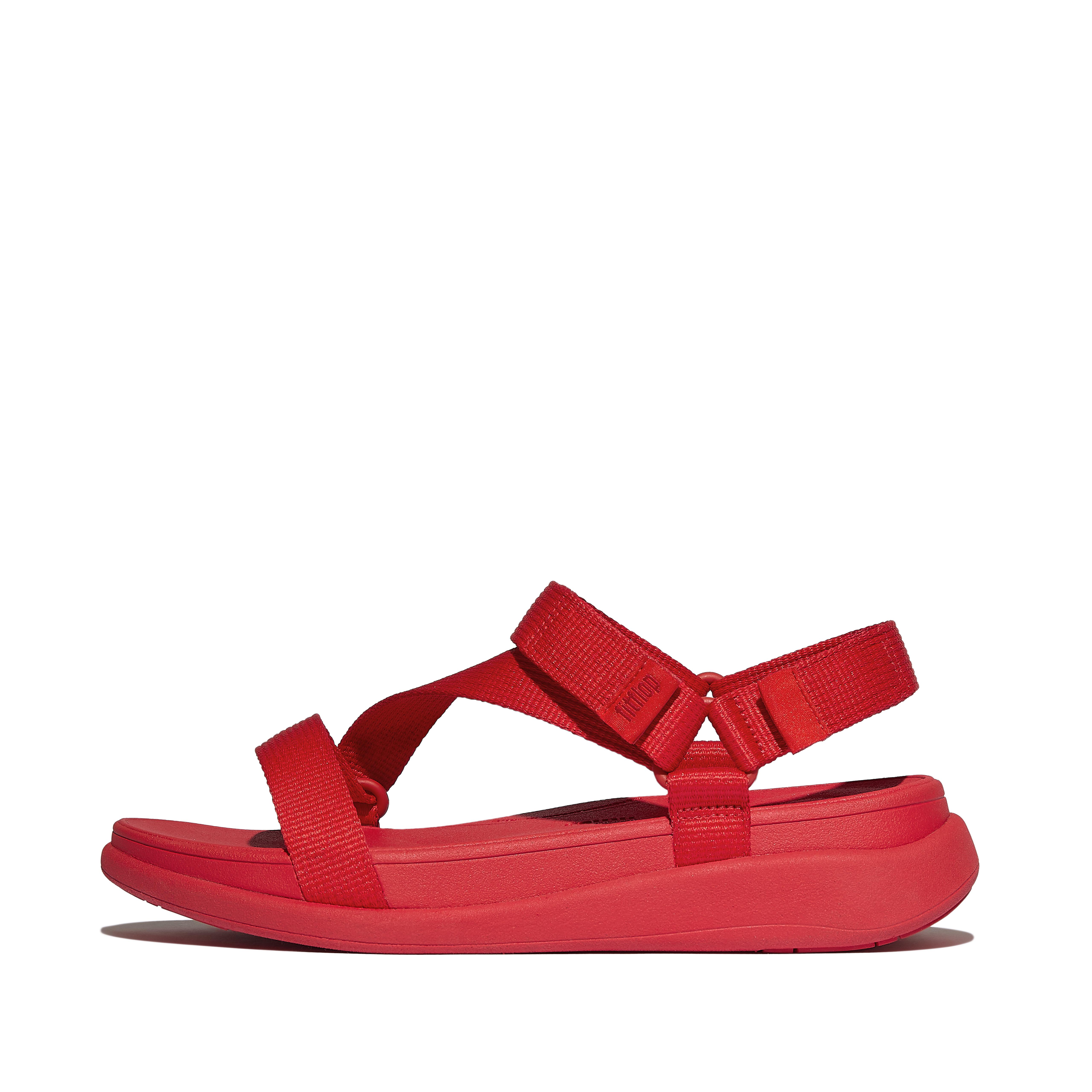 FitFlop F-MODE Go Adjustable Webbing Z-Strap Sandals - Red