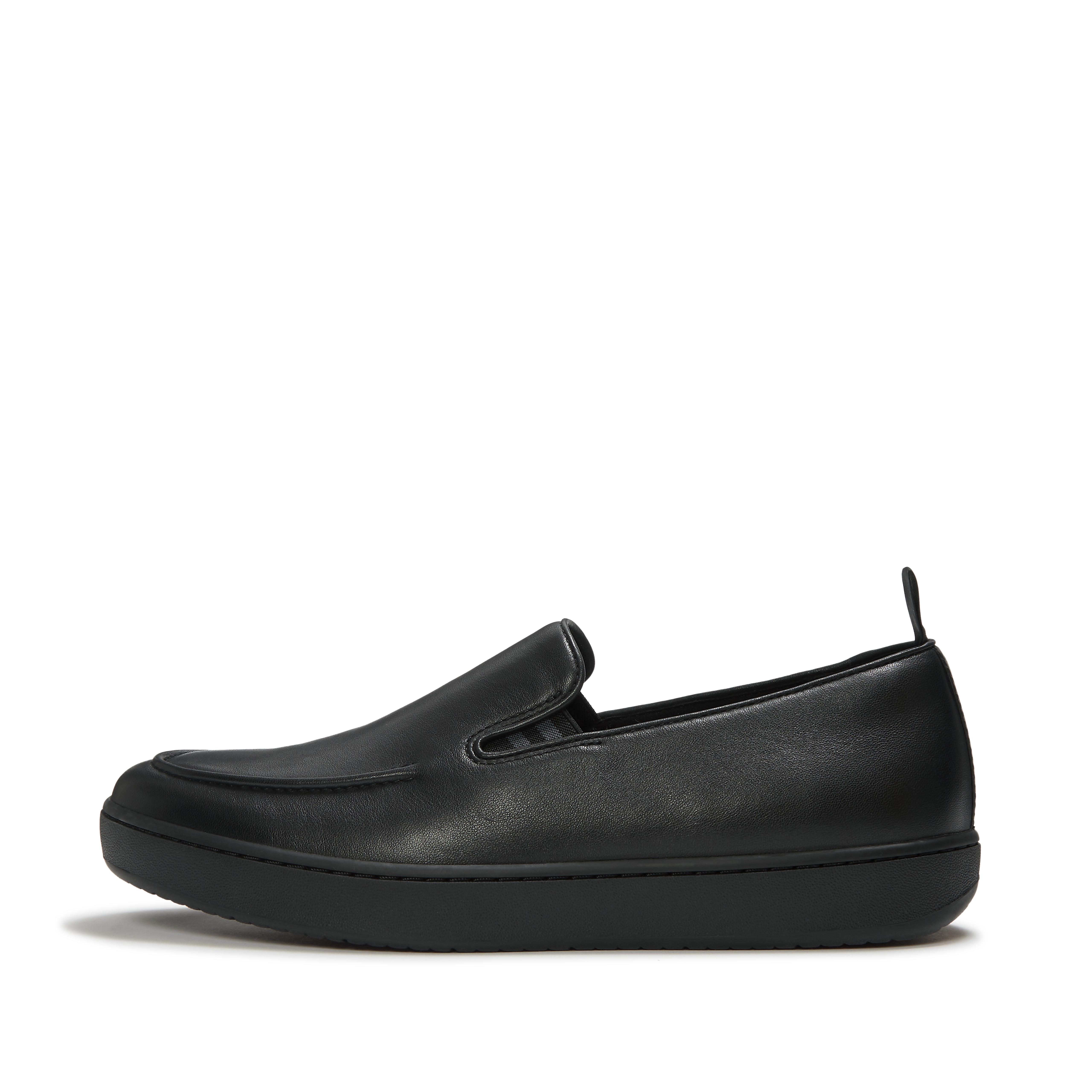 FitFlop CRAFT-Q Mens Leather Moc Loafers - All Black