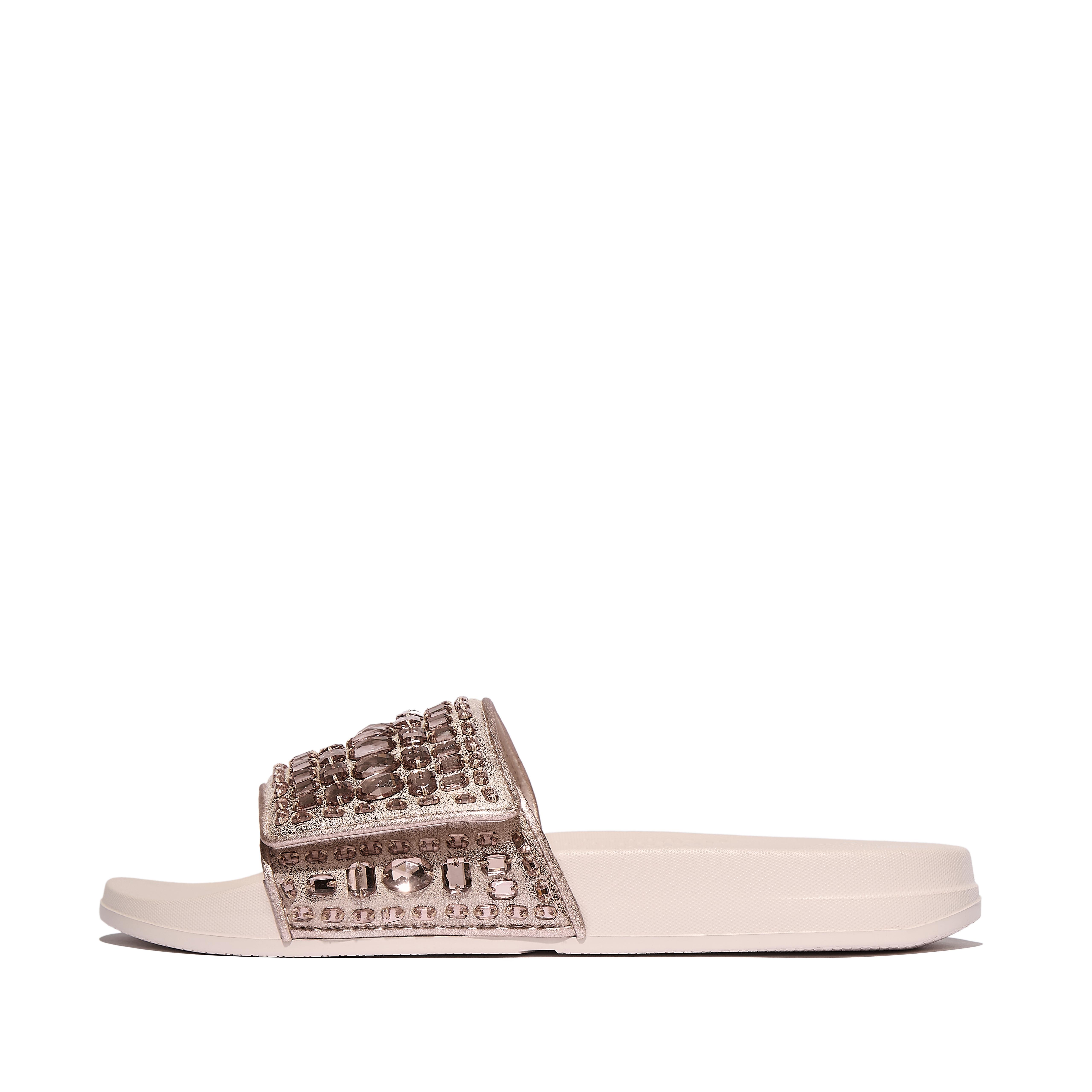 FitFlop IQUSHION Adjustable Multi-Crystal Sliders - Beige Mix