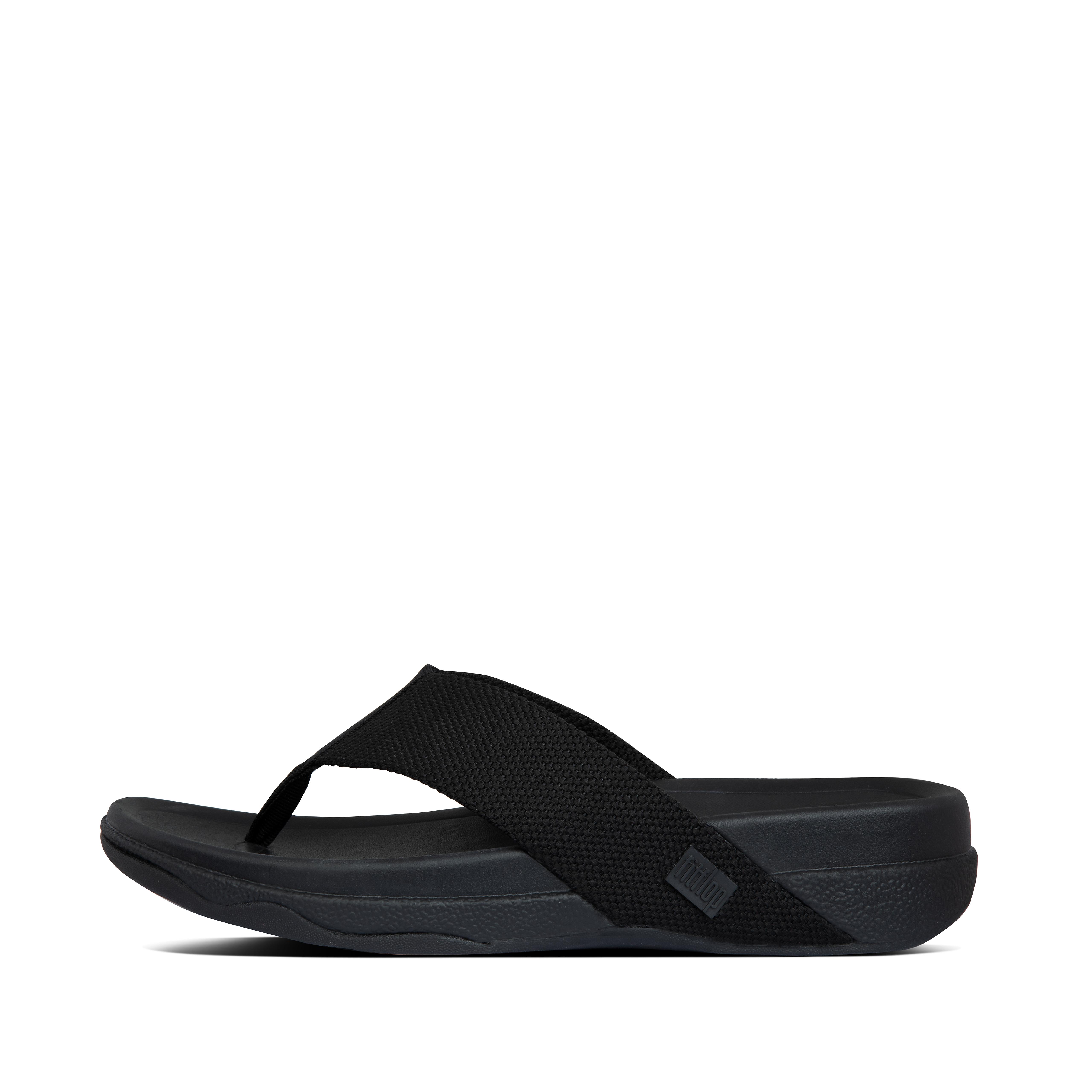 FitFlop SURFER Mens Toe-Post Sandals - Black