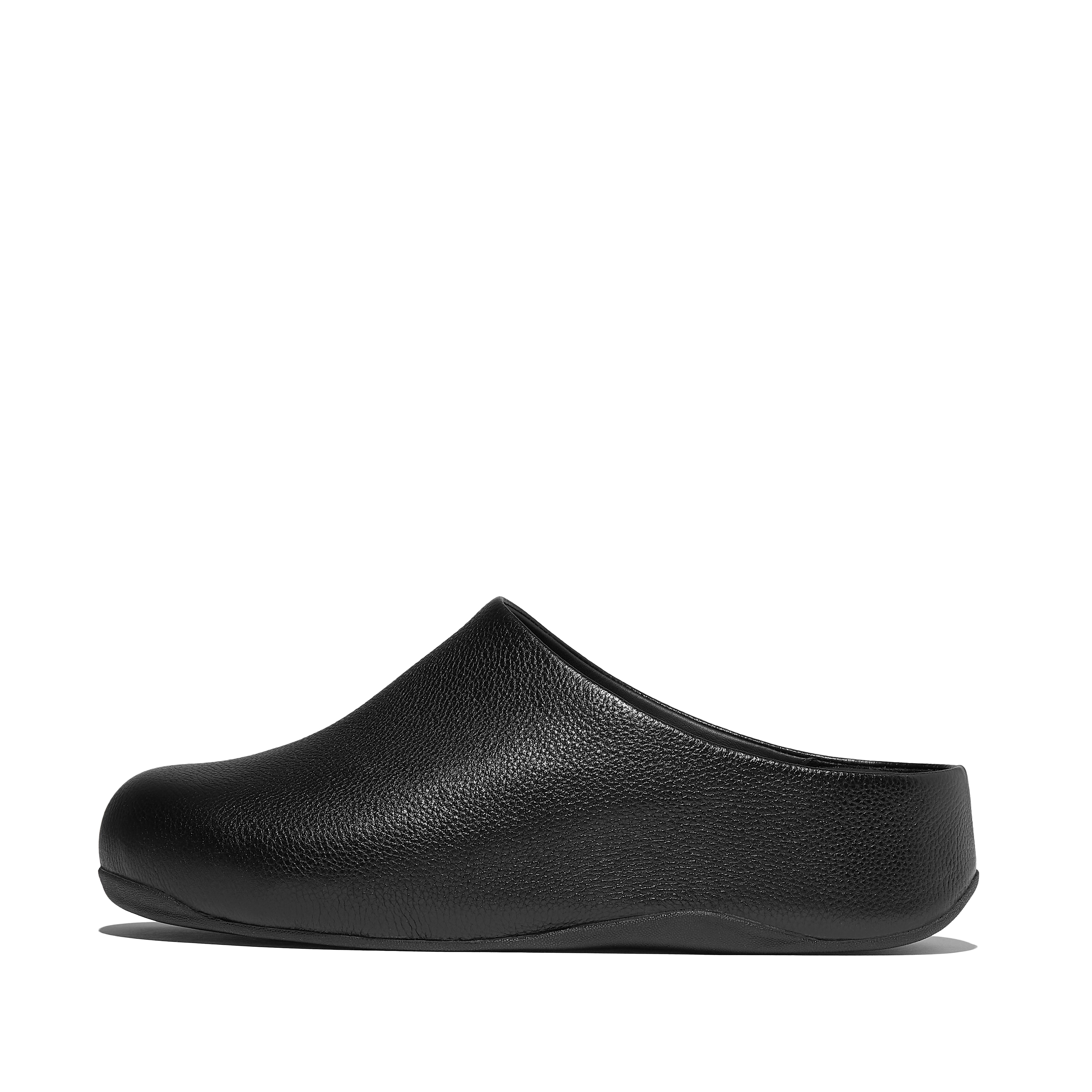 FitFlop SHUV Tumbled-Leather Clogs - Black