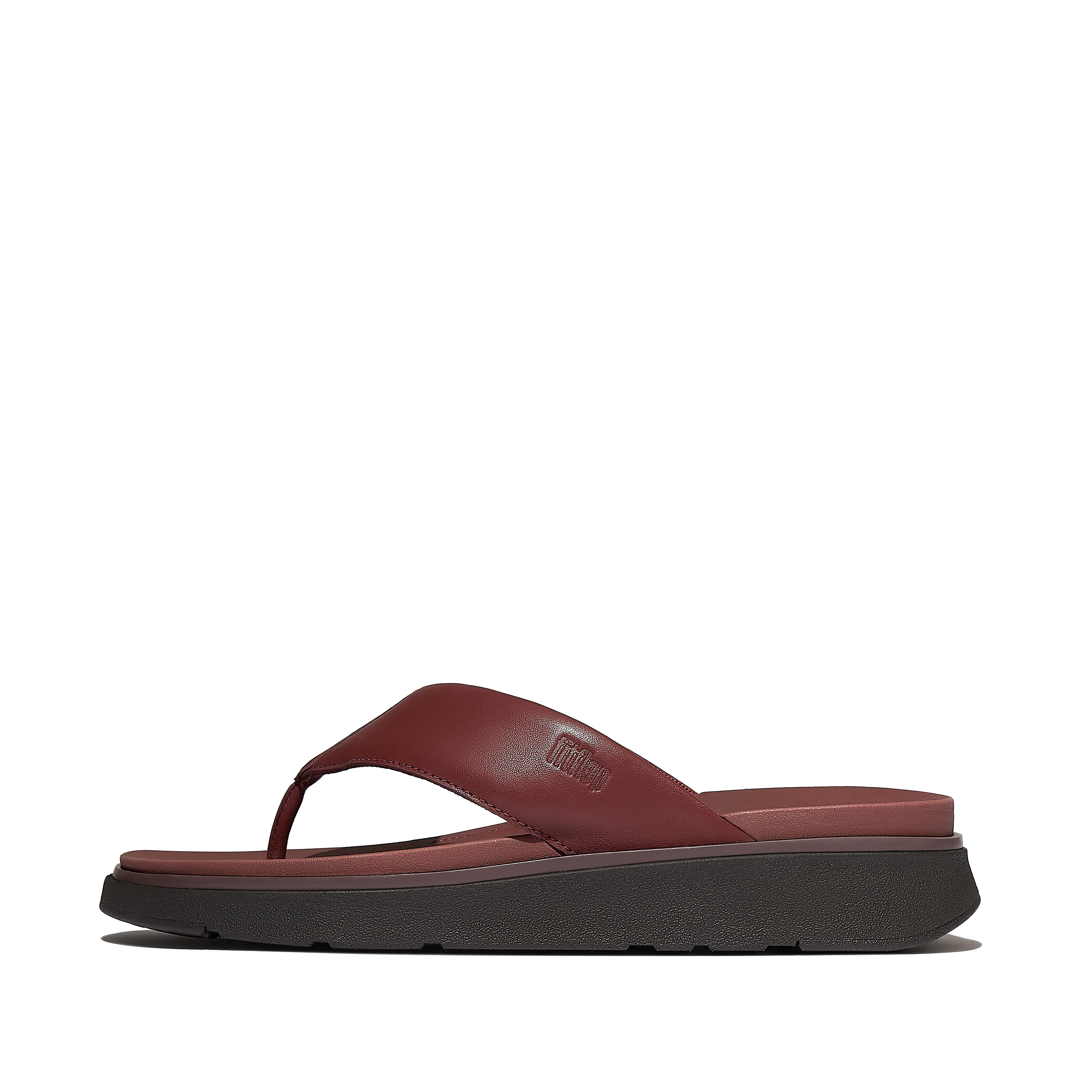 FitFlop GEN-FF Mens Leather Flip-Flops - Dusky Red