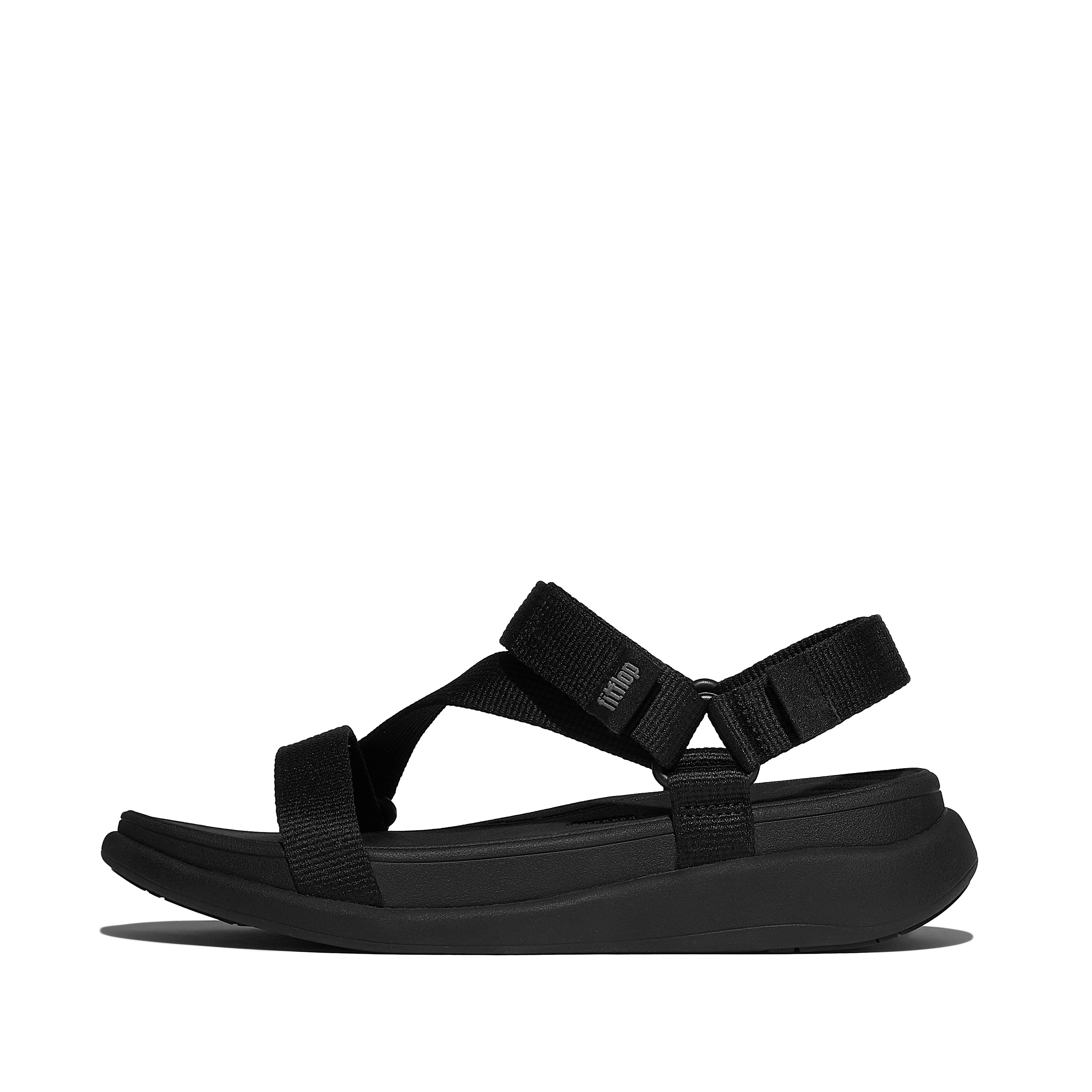 FitFlop F-MODE Go Adjustable Webbing Z-Strap Sandals - All Black