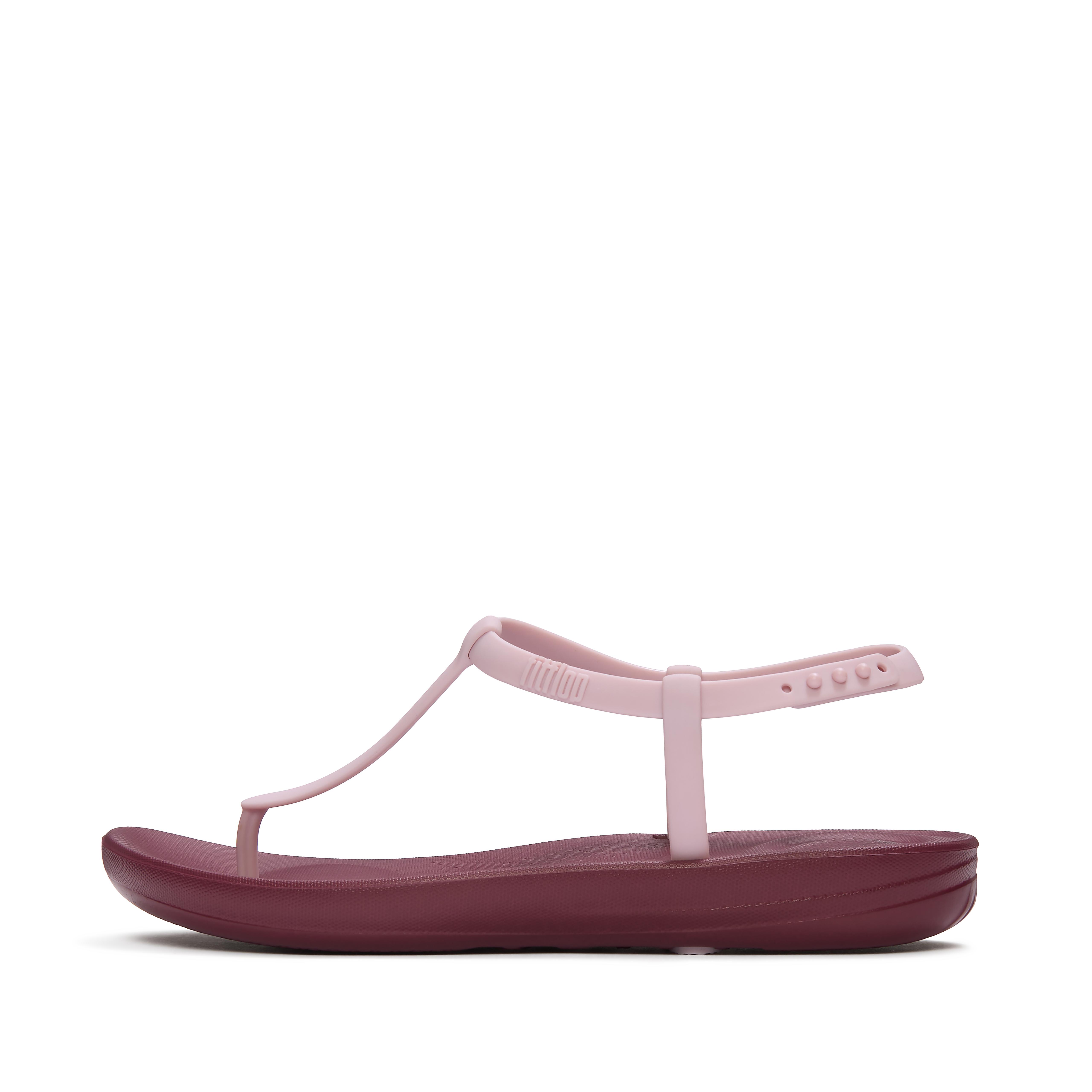 FitFlop IQUSHION Splash T-Bar Sandals - Lilac/Merlot