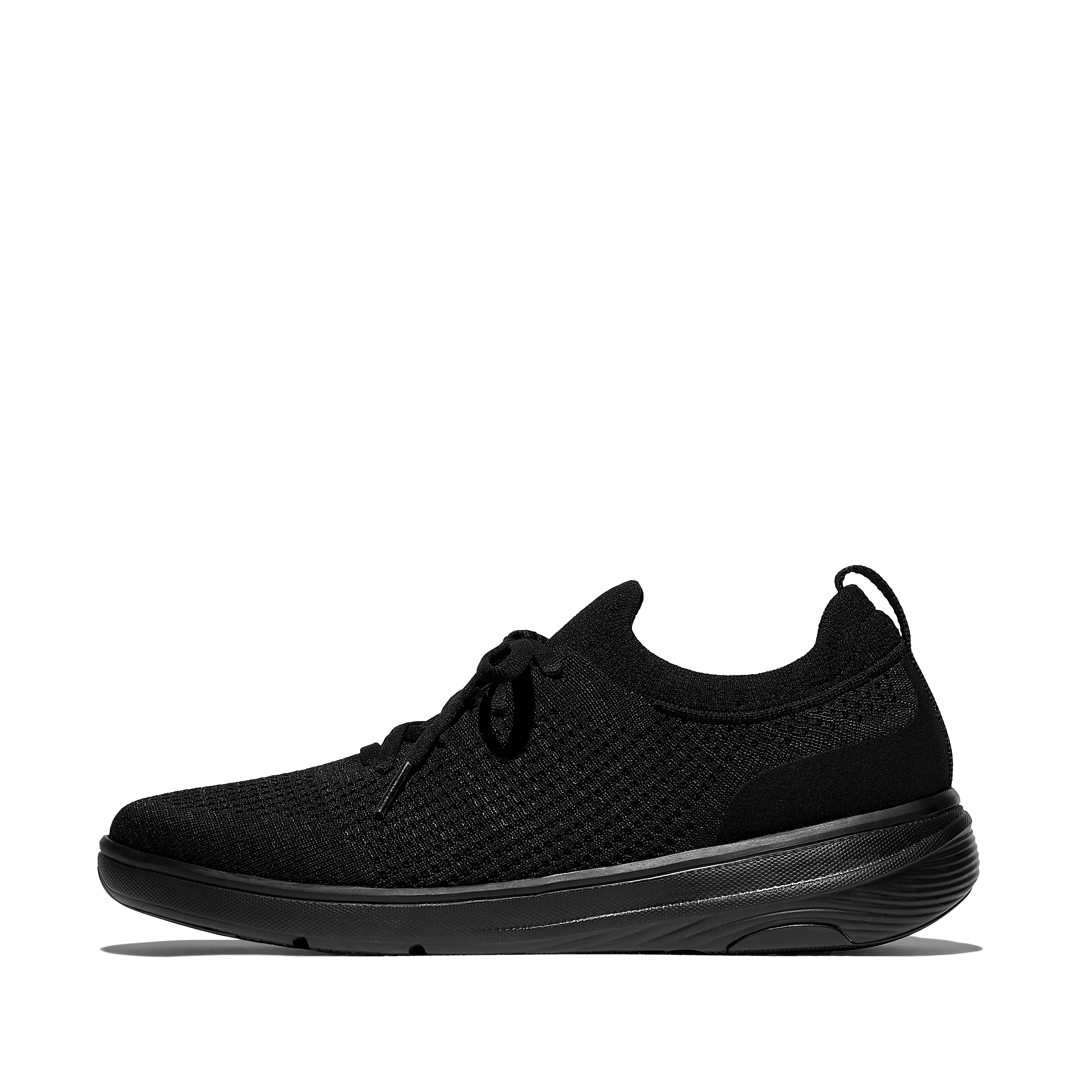 FitFlop SUPER-Q Knit Slip-On Laced Sneakers - All Black