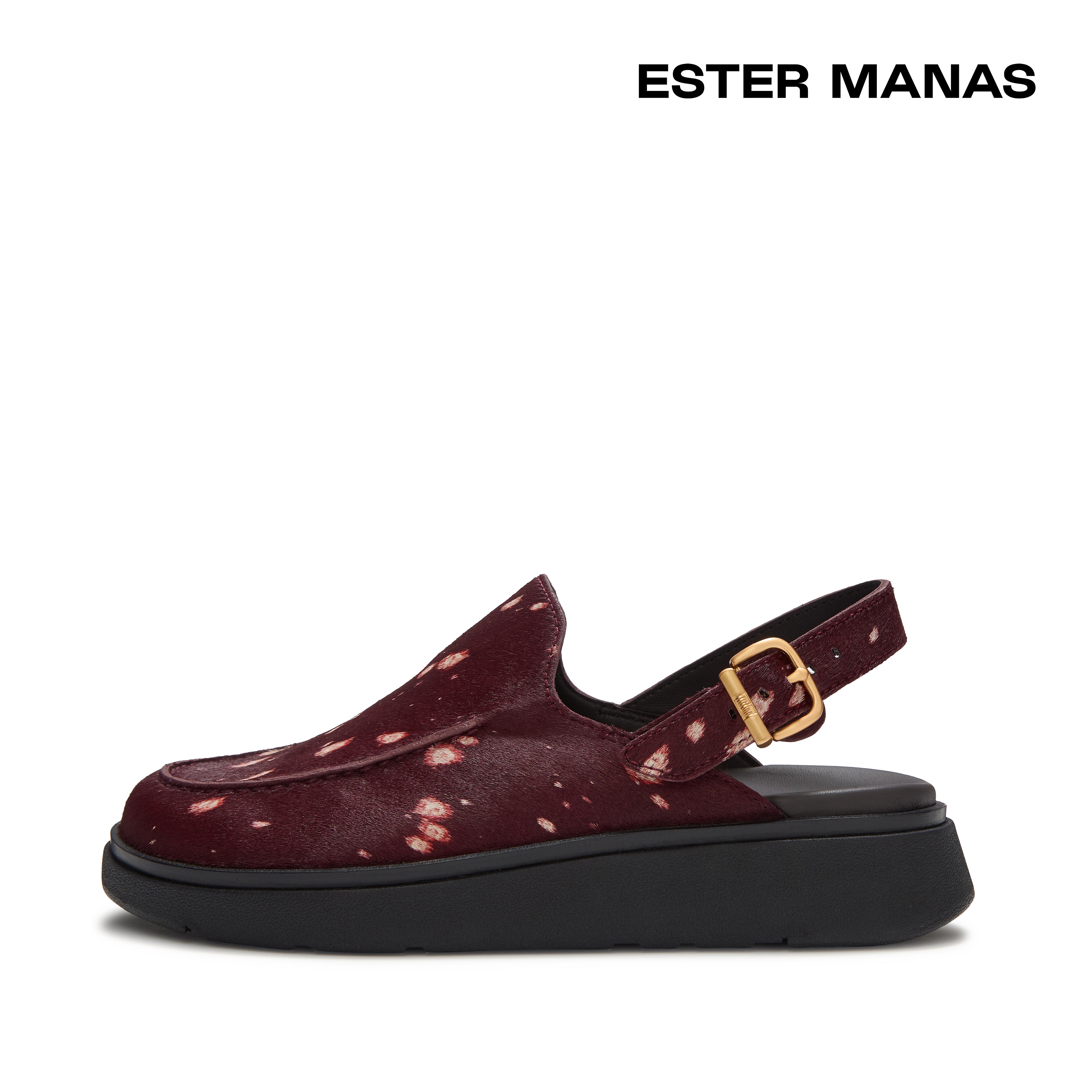 FitFlop GEN-FF | ESTER MANAS Back-Strap Mules - Dark Merlot