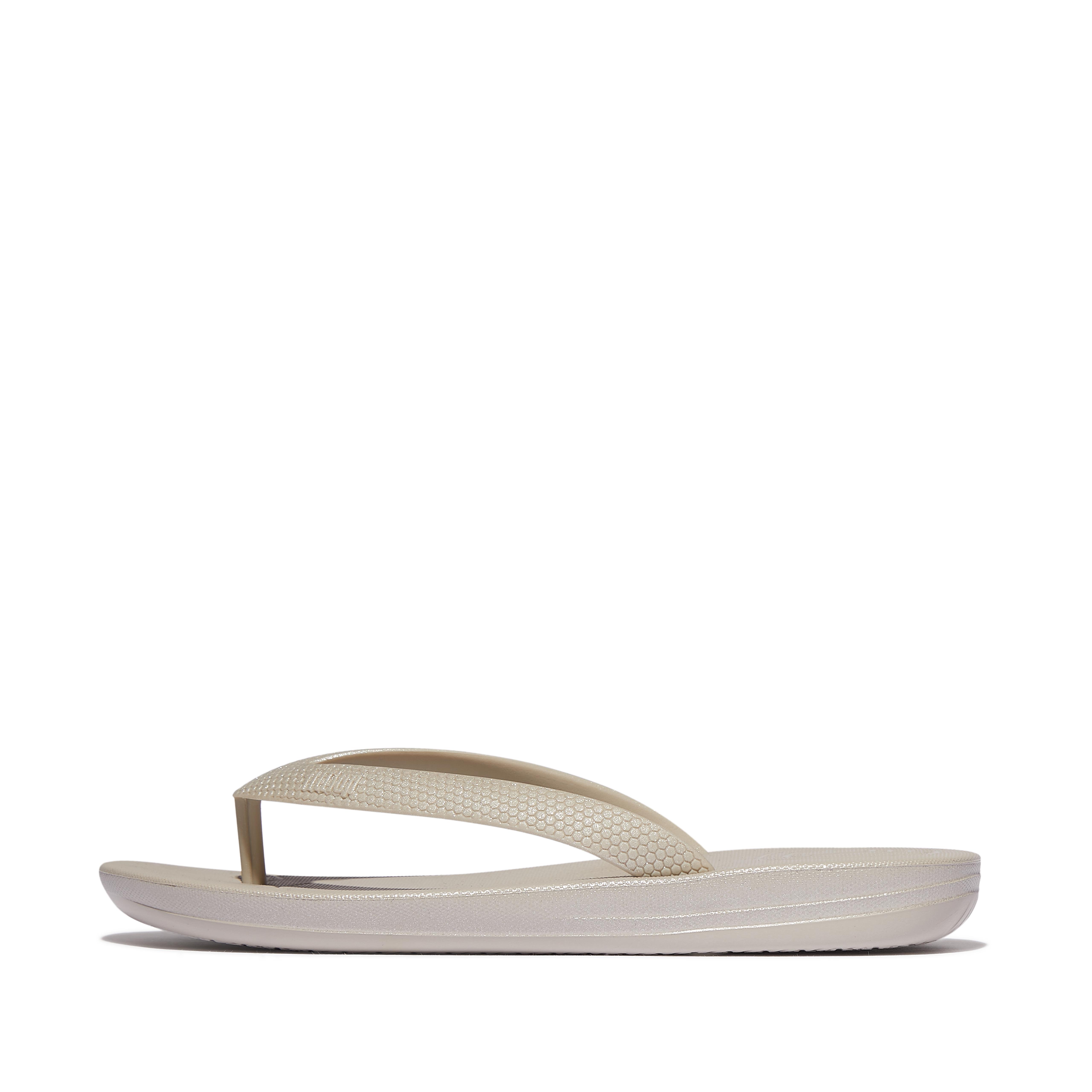 FitFlop iQUSHION KIDS Junior Shimmer Ergonomic Flip-Flops - Silver