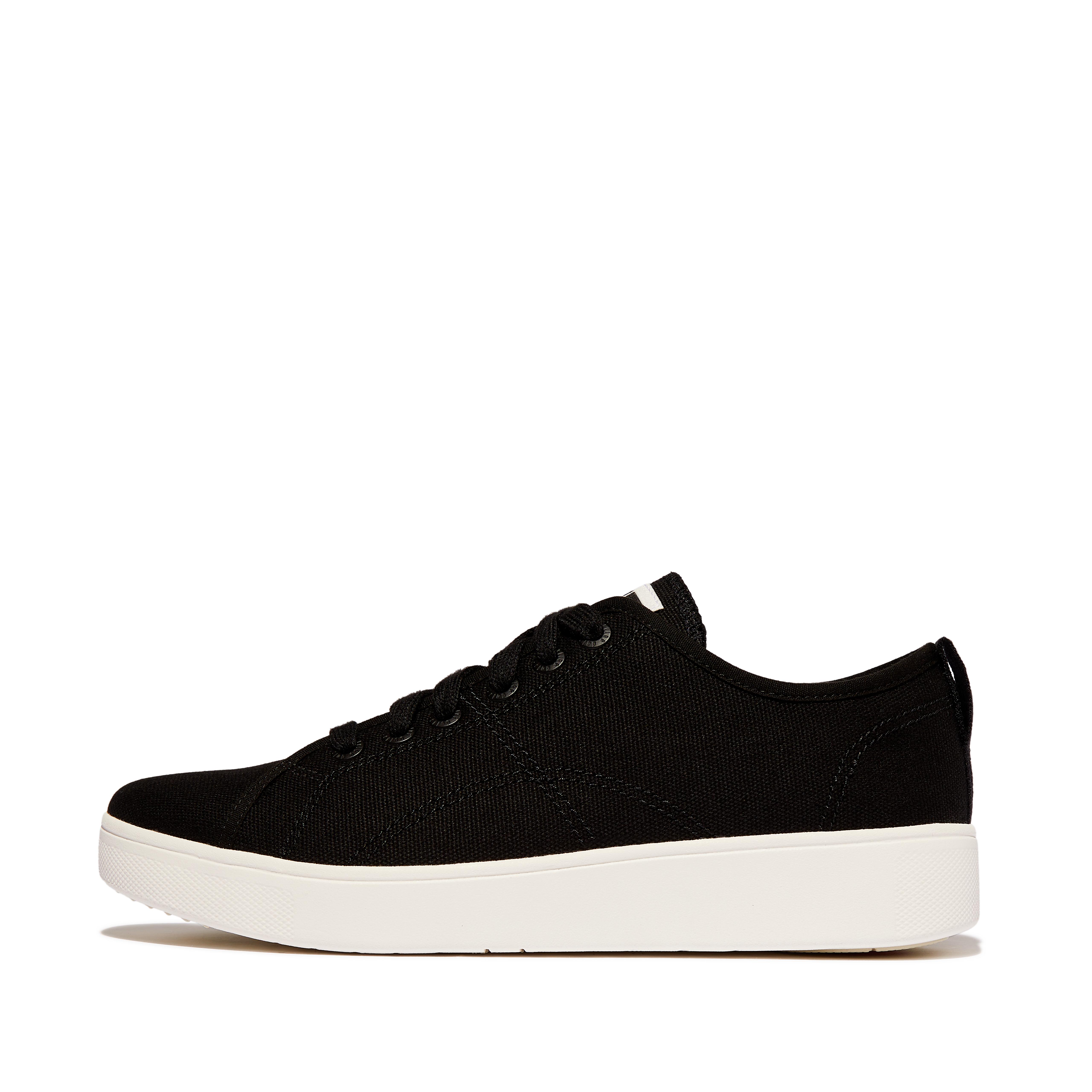 FitFlop RALLY Canvas Sneakers - Black Cream