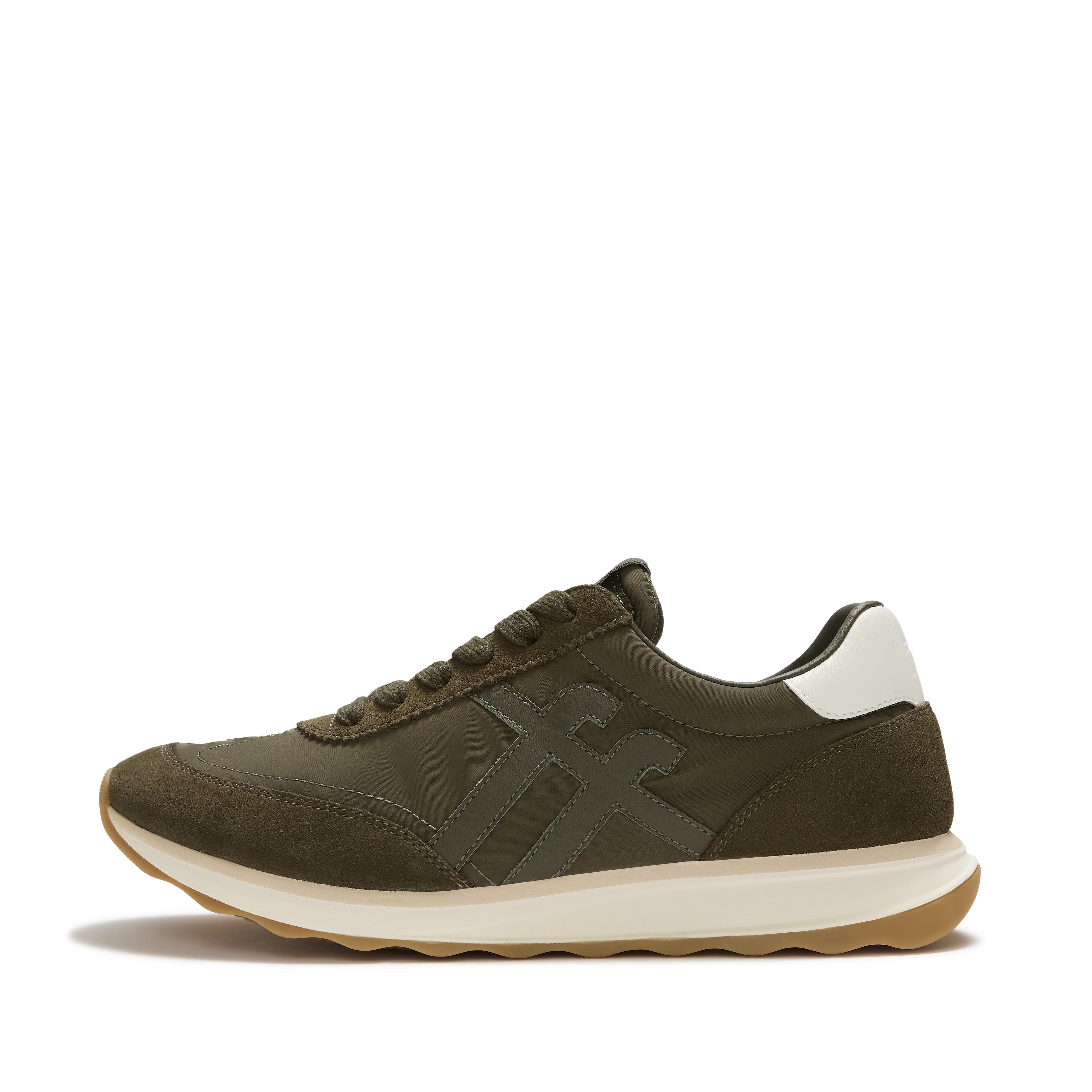 FitFlop RETRO-Q FF Mens Nylon Sneakers - Deep Olive