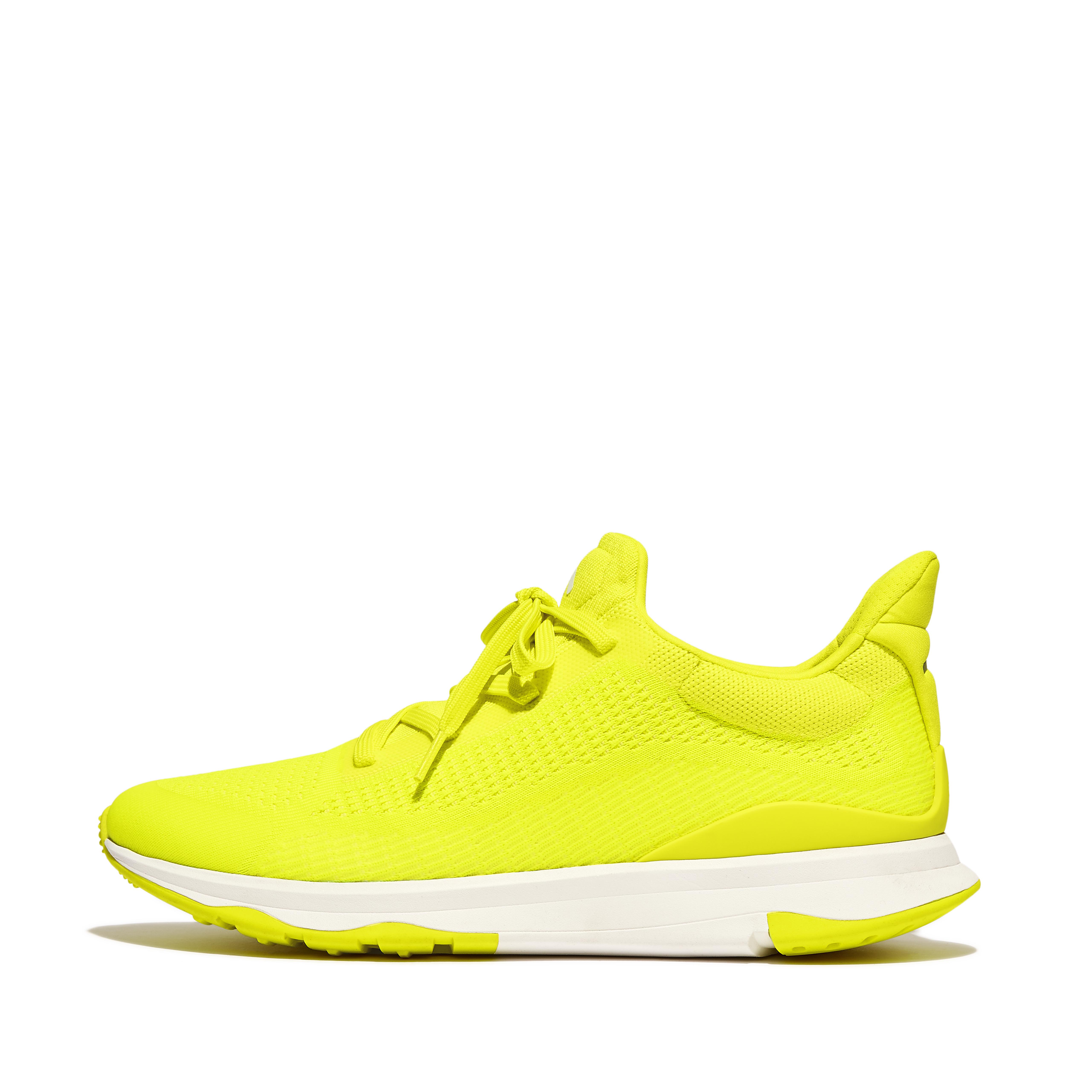 FitFlop VITAMIN FFX Mens Glow-In-The-Dark Knit Sports Sneakers - Lime Juice