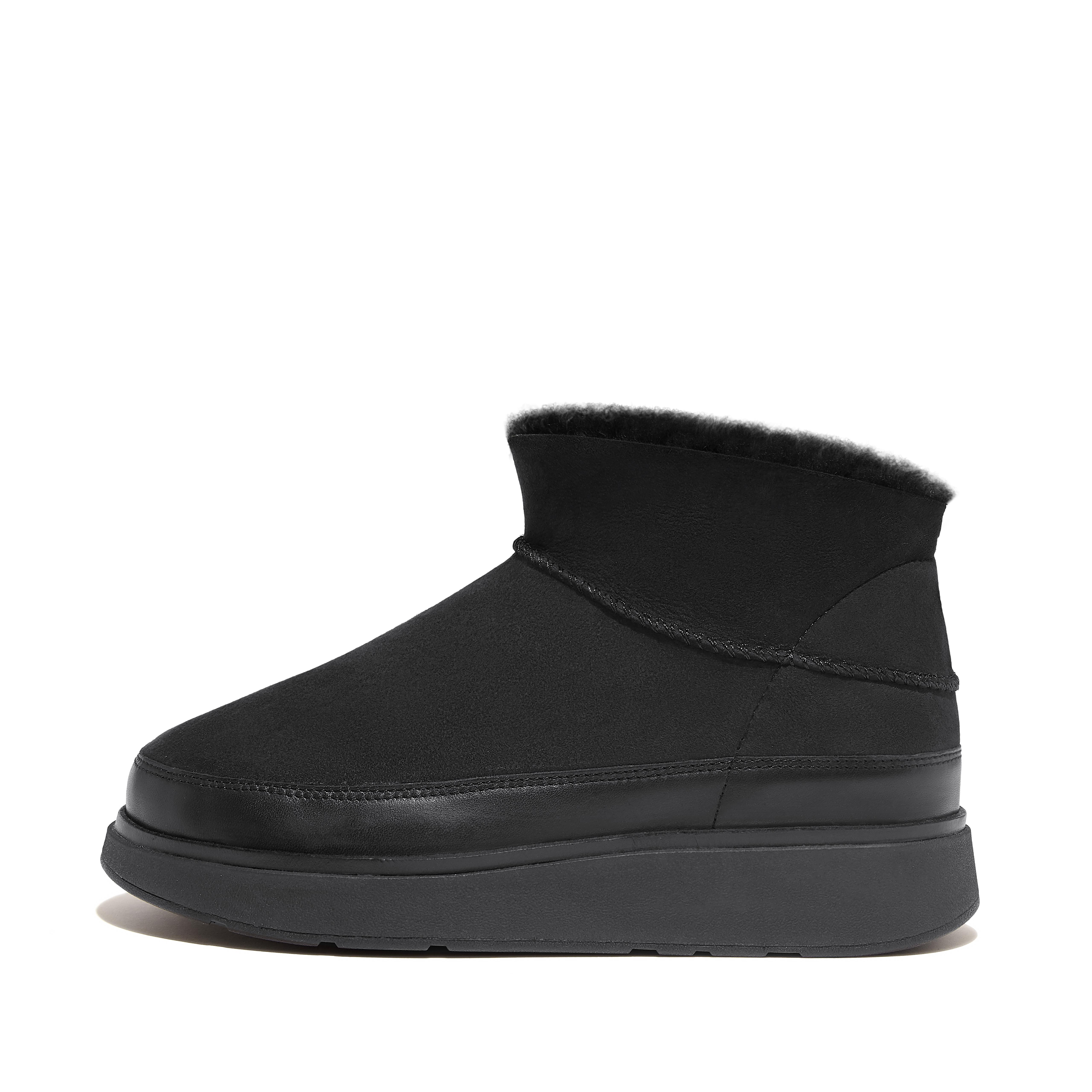 FitFlop GEN-FF Ultra-Mini Shearling Boots - All Black