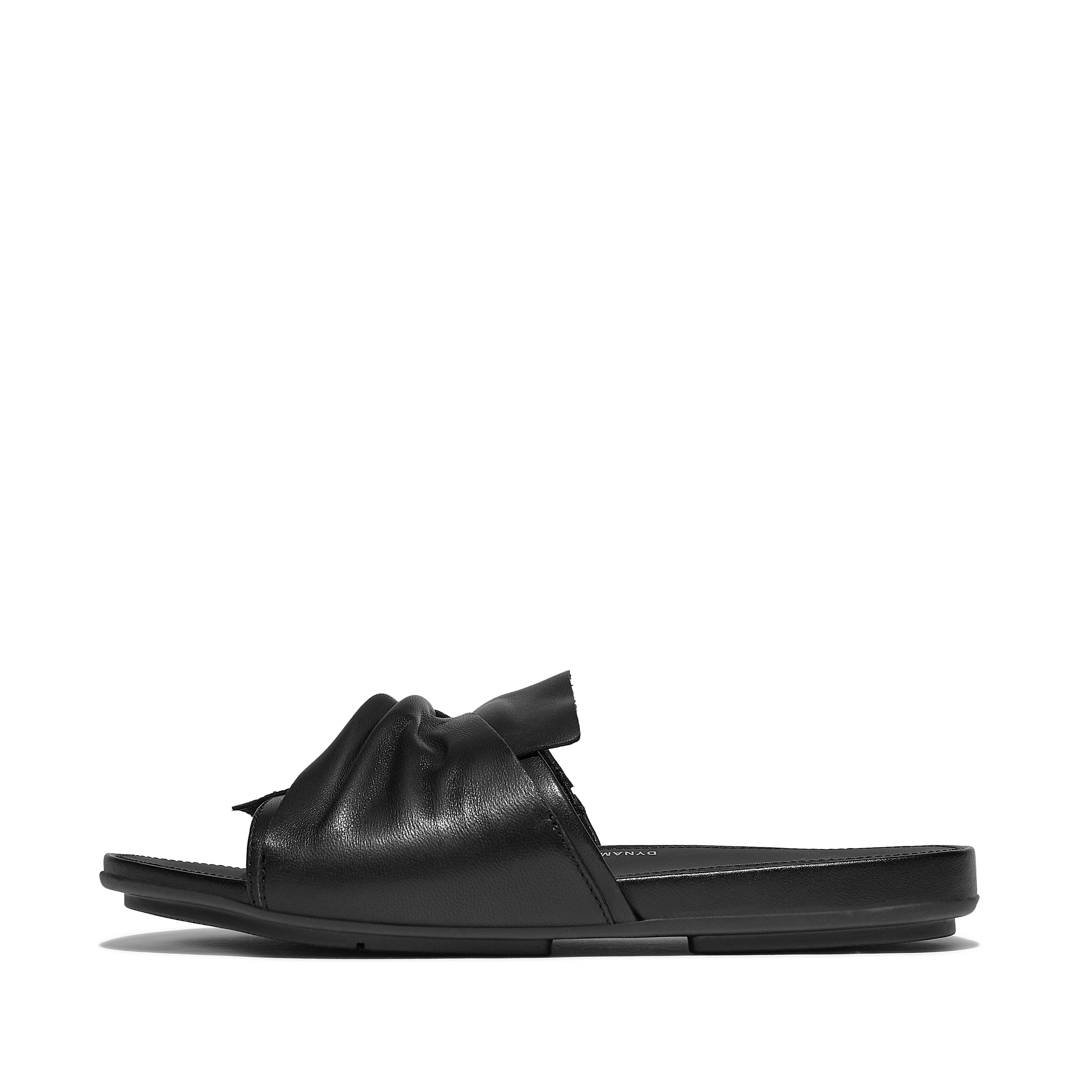 FitFlop GRACIE Soft-Twist Leather Slides - All Black