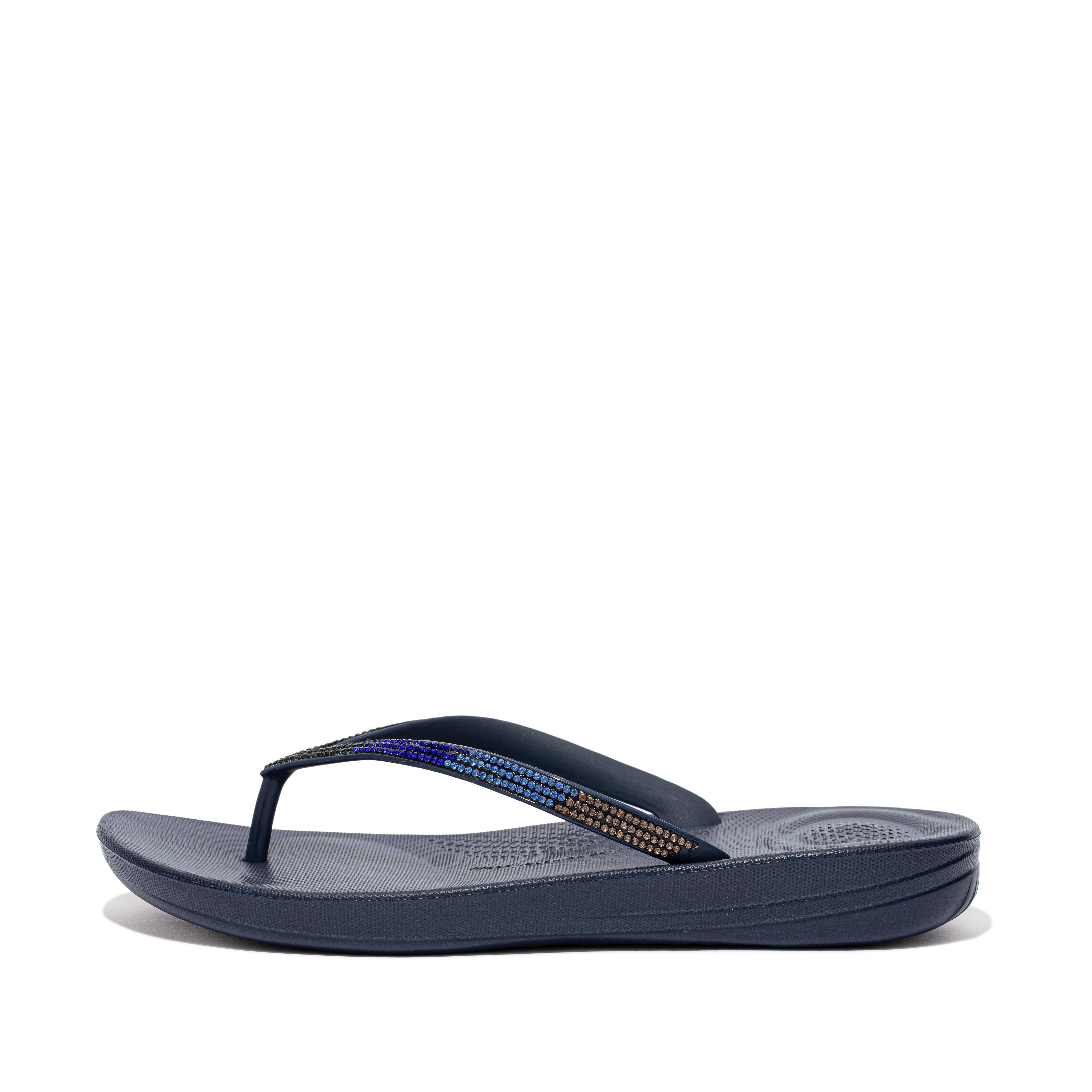 FitFlop IQUSHION Ombré Sparkle Flip-Flops - Midnight Navy