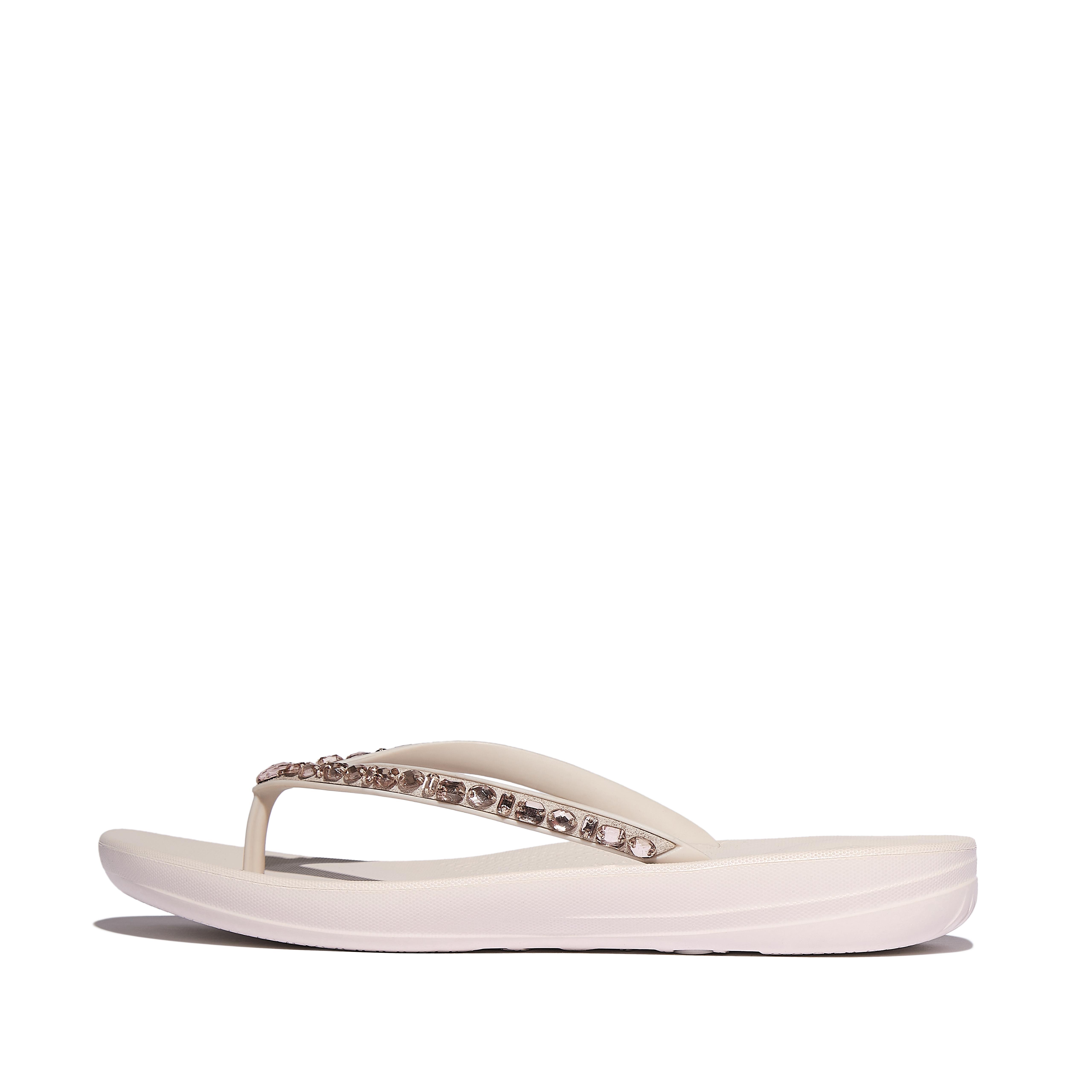 FitFlop IQUSHION Multi-Crystal Ergonomic Flip-Flops - Pale Pink