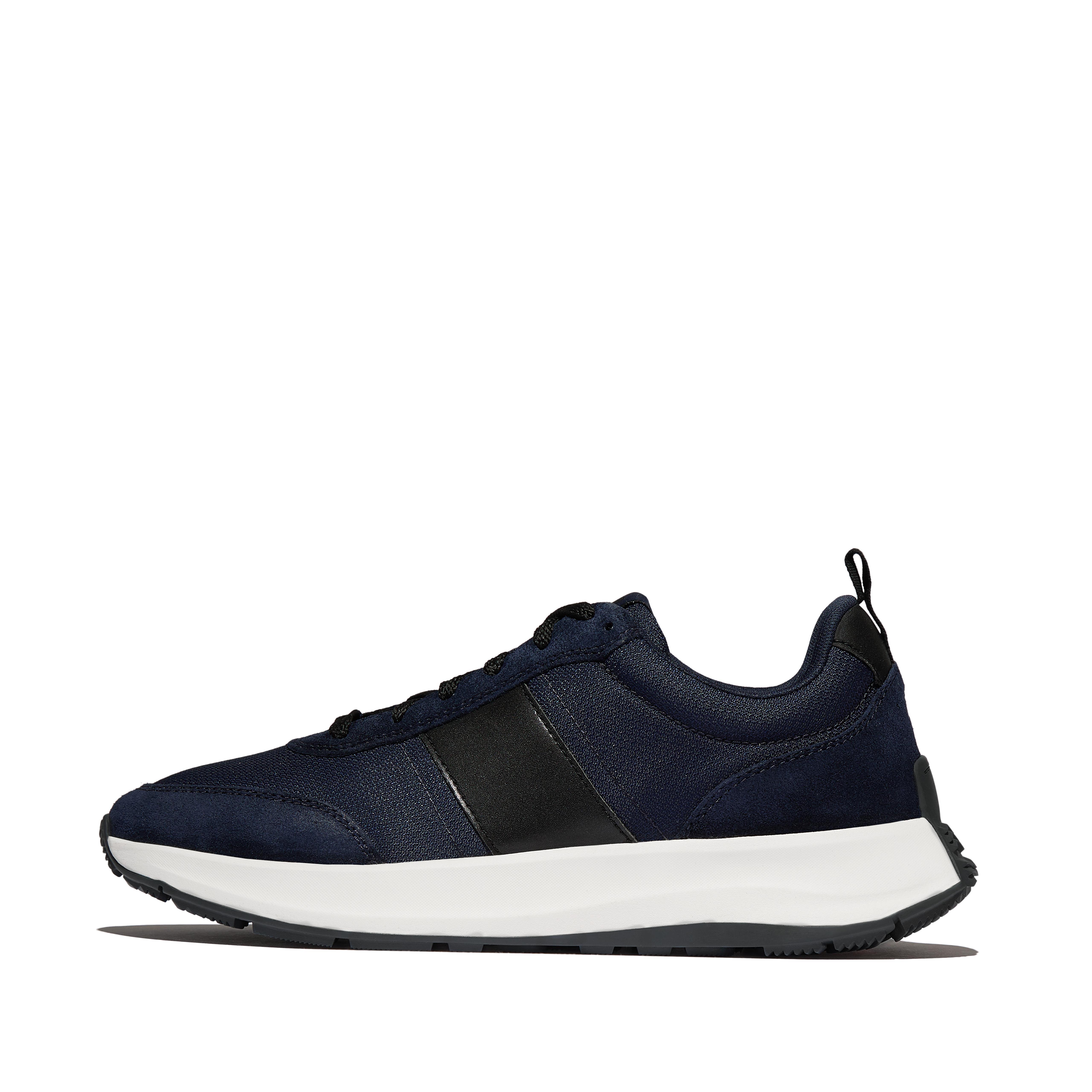 FitFlop F-MODE Flow Mens Suede-Mix Sneakers - Navy Mix