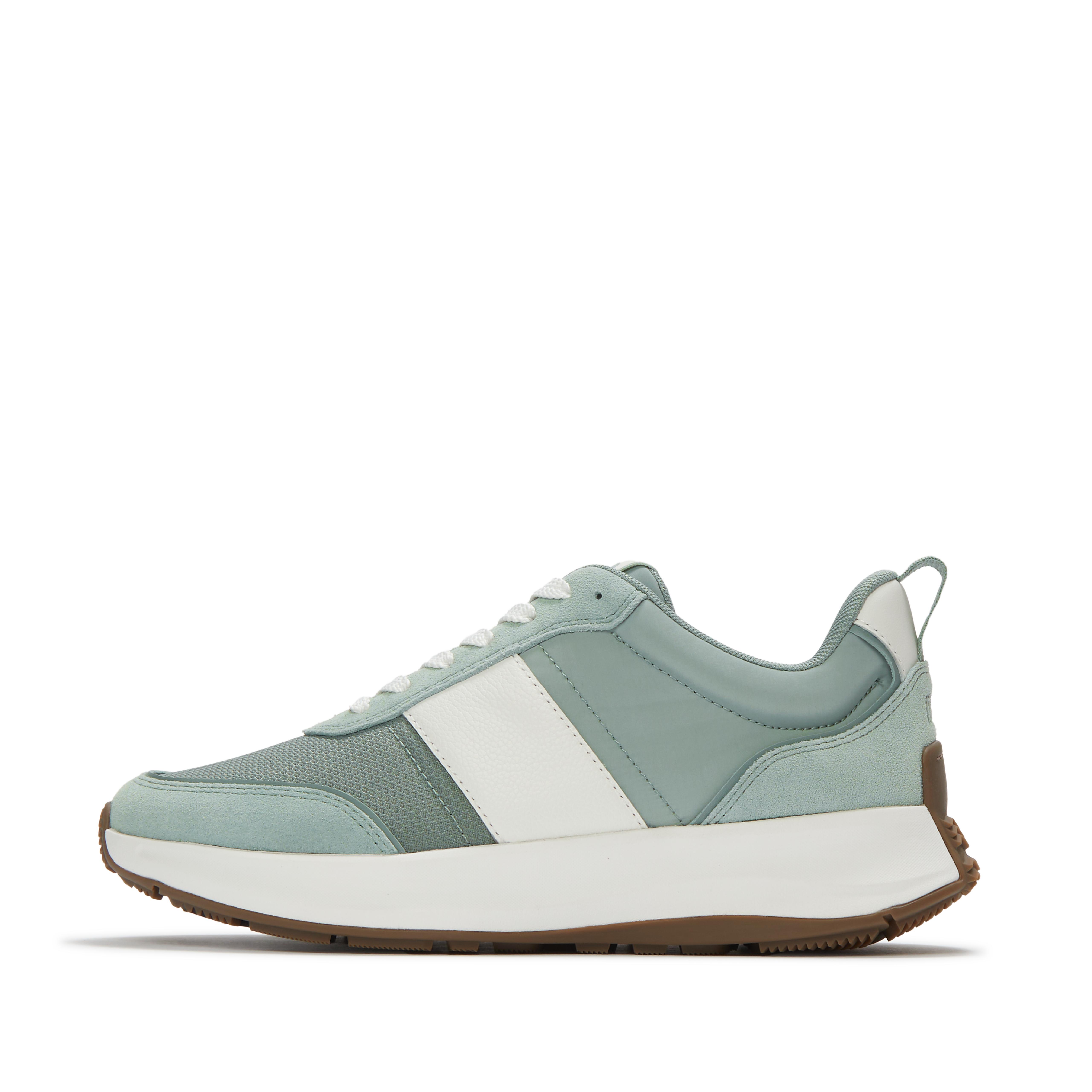 FitFlop F-MODE Flow Fabric/Suede Sneakers - Sage