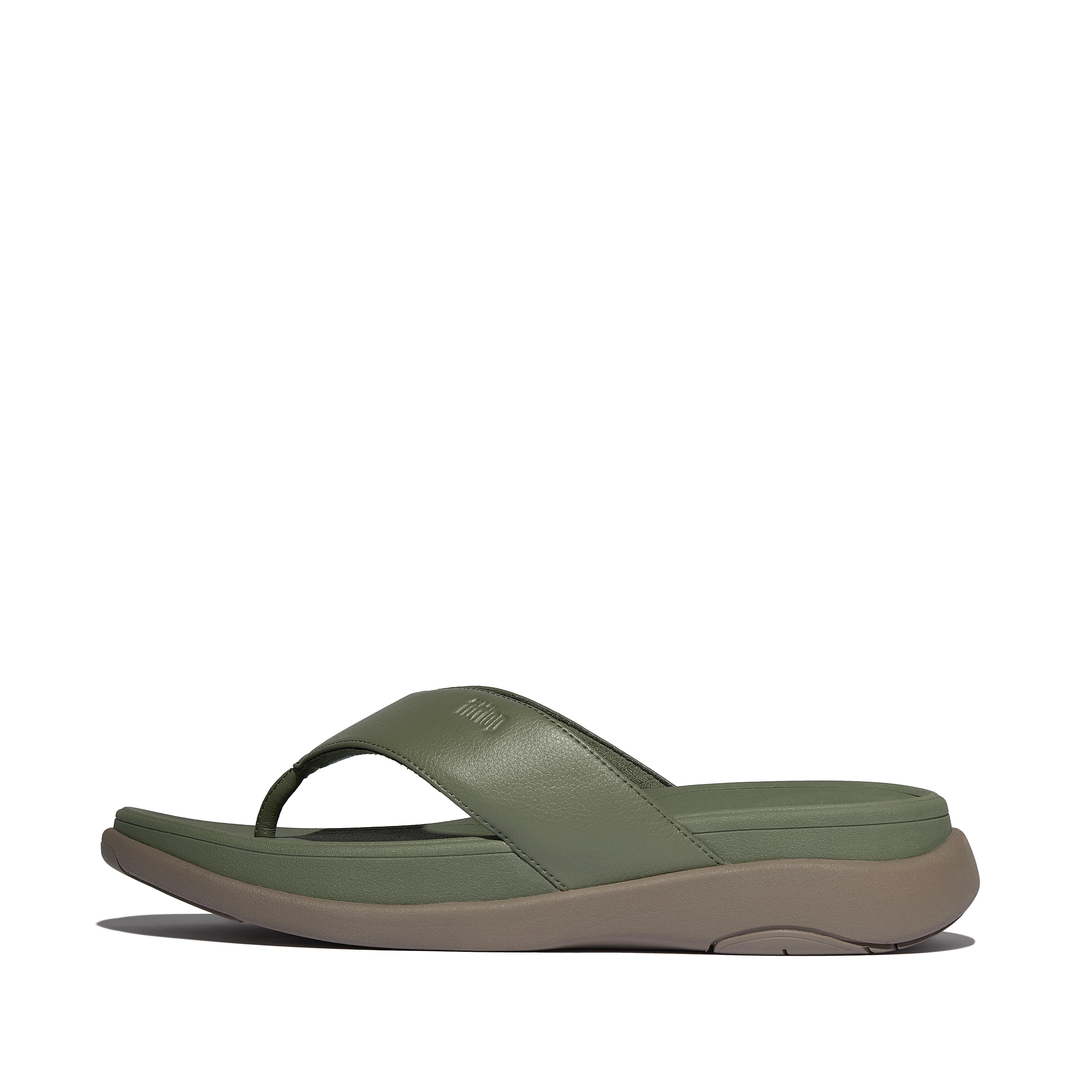 FitFlop F-MODE GO Mens Toe-Post Sandals - Khaki