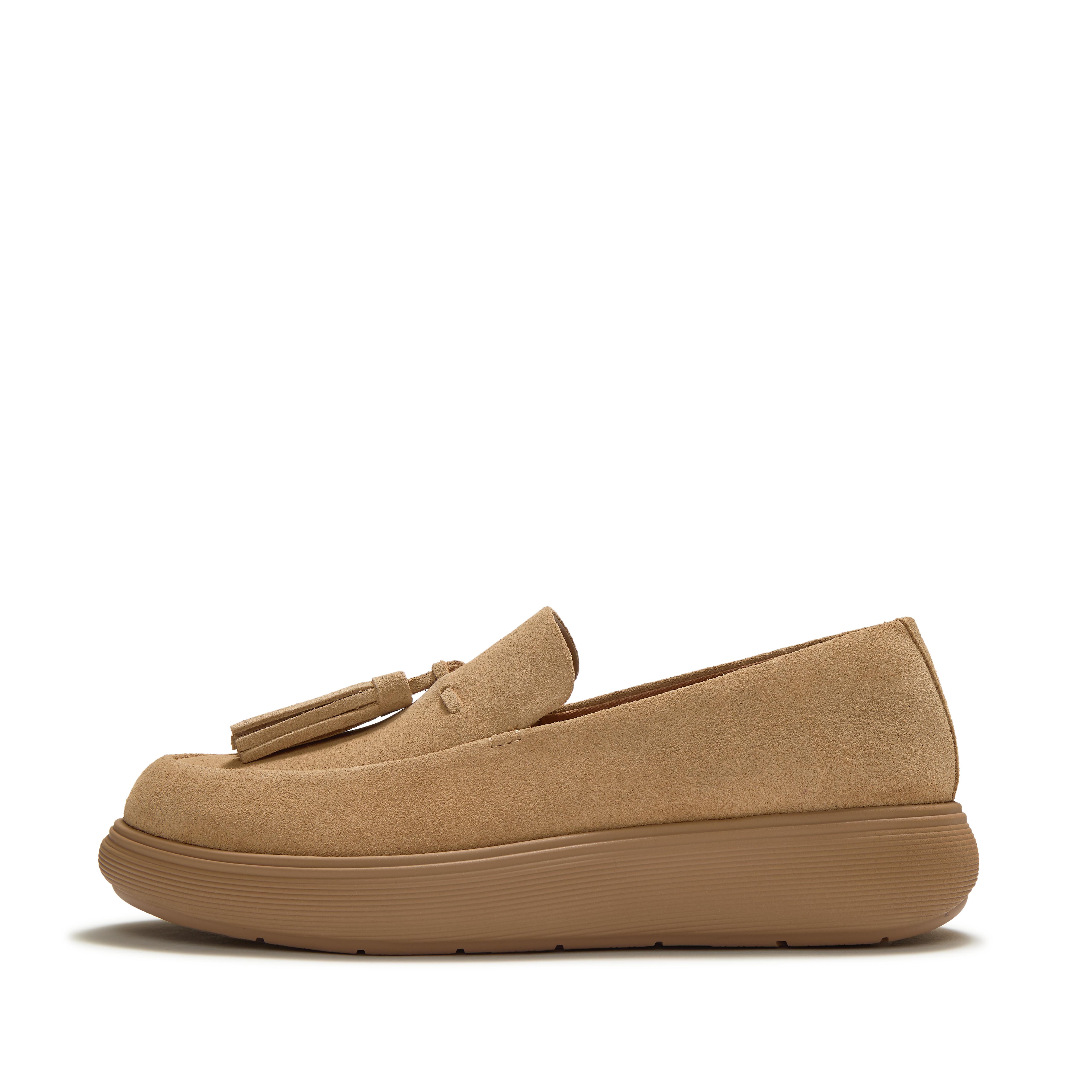 FitFlop iQ-COMFF Suede Tassel Loafers - Camel Brown