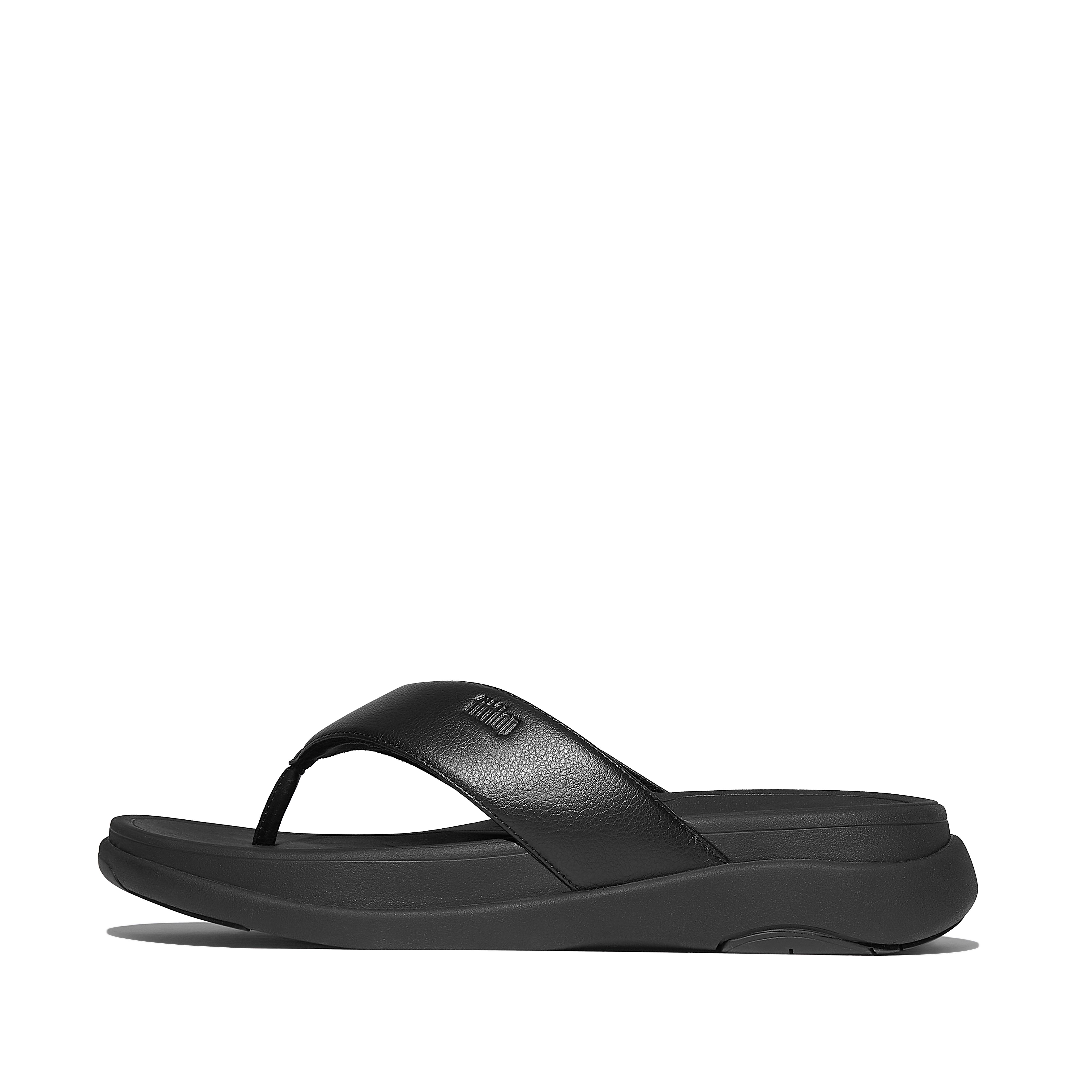 FitFlop F-MODE GO Mens Toe-Post Sandals - All Black